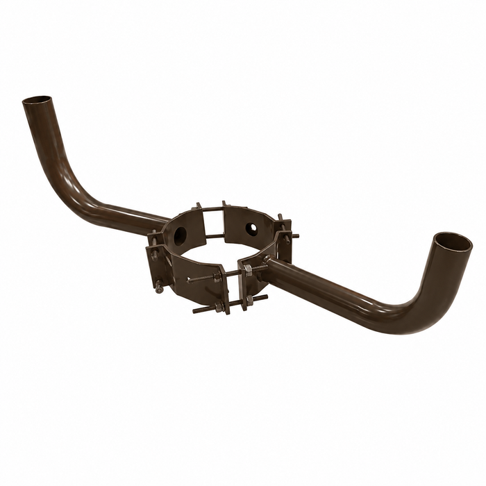 Bronze - 2 Fixture Wraparound Wood Pole Bullhorn Kit