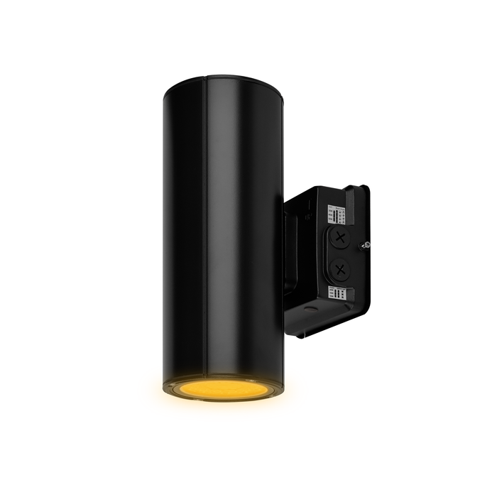 Amber Adjustable Cylinder Light, Black finish, 20 watts