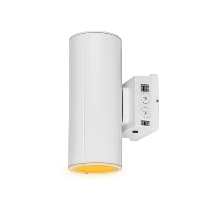 Amber Adjustable cylinder light, 20 watts, adjustable lumen, adjustable color temperature, white finish