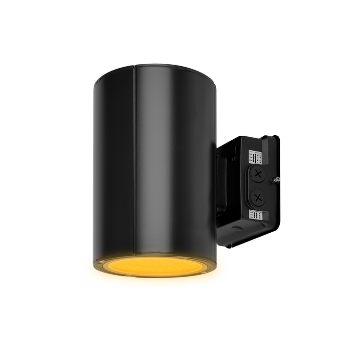 Amber Cylinder Light 38 watts, Black finish, Adjustable Color Temperature, Adjustable lumen
