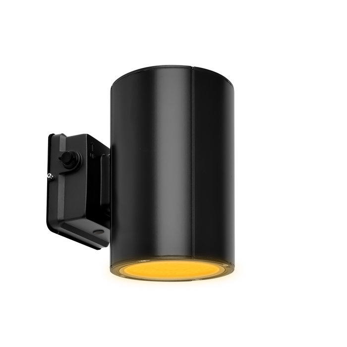 Amber Cylinder Light 38 watts, Black finish, Adjustable Color Temperature, Adjustable lumen