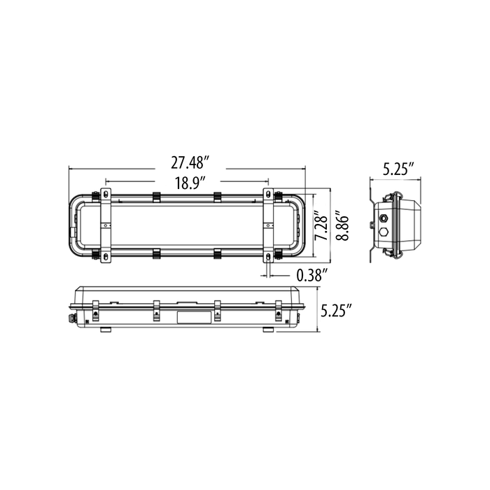 C1D2 Exdura Linear Surface Mount 30W, 2ft, 4000K
