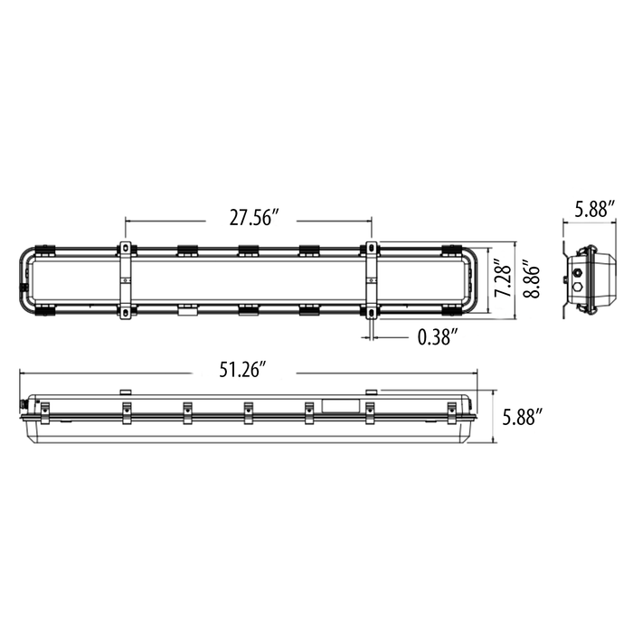 C1D2 Exdura Linear Surface mount 60W, 4ft, 4000K