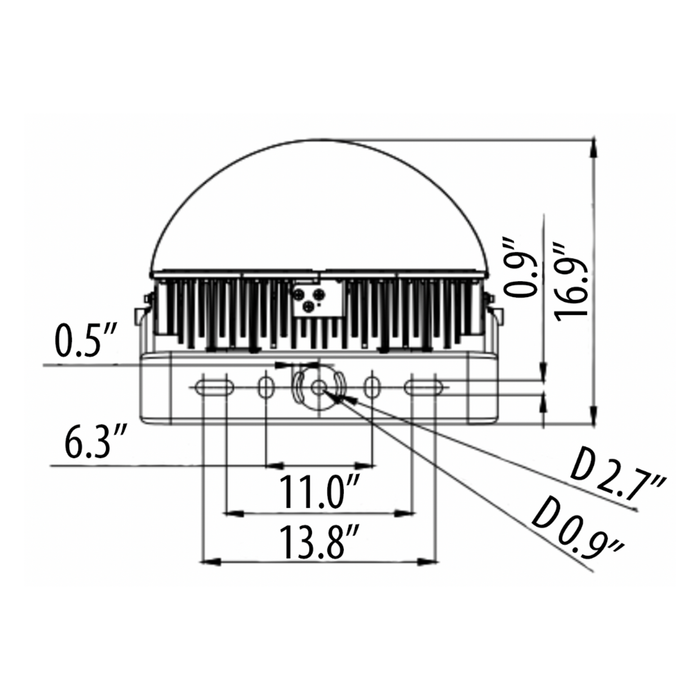 Duraflood Round 1200W, Adjustable Lumen, Adjustable Beam Angle 480V