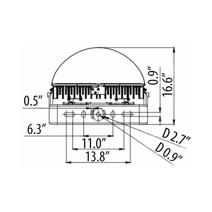 Duraflood Round 800W, Adjustable Lumen, Adjustable Beam Angle, 480V