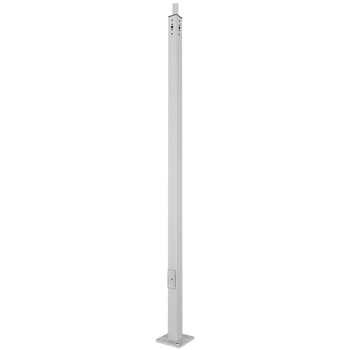 20ft 4in Square Steel Poles, 11G with tenon, White
